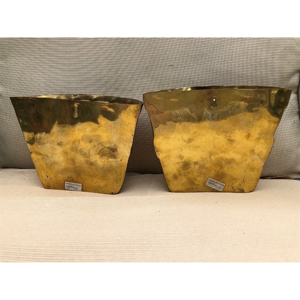 Vintage Wall Pocket Pair Raymor Bucket Shape Tradition by Raymor India Metalware - Picture 6 of 10